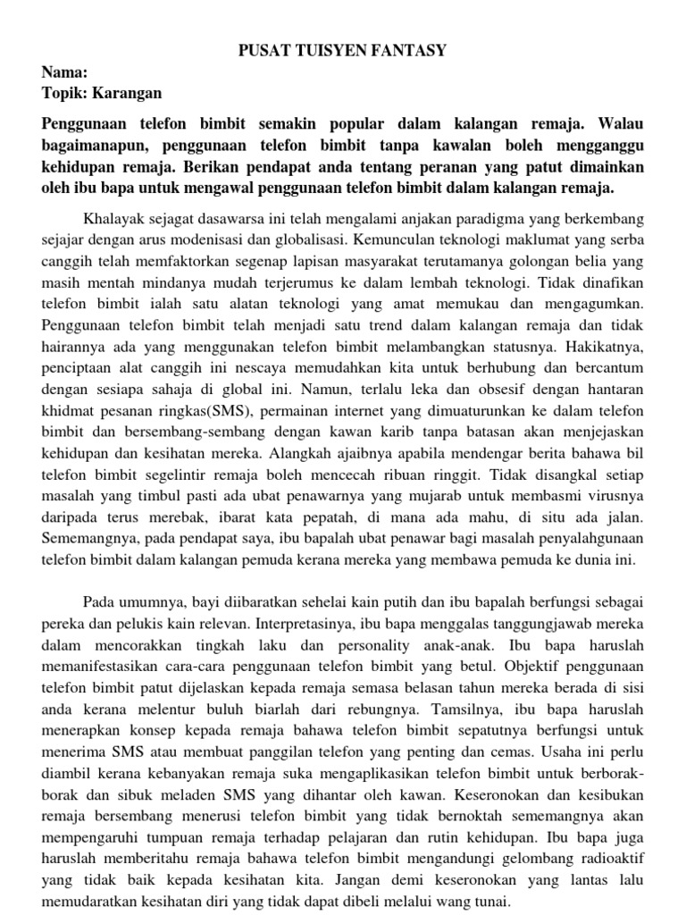 Penggunaan Telefon Bimbit Pdf