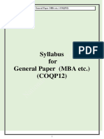 General Paper (MBA Etc.) (COQP12)