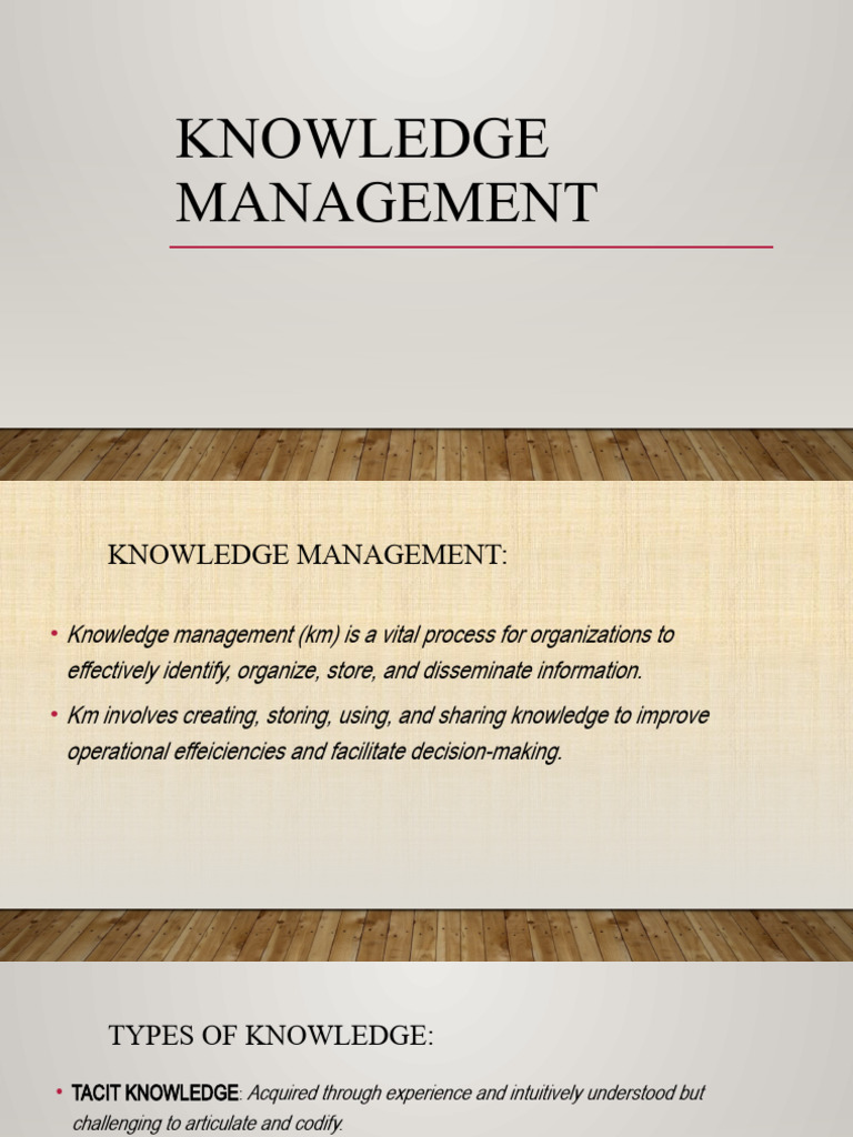 Knowledge Management Overview and Tools | PDF