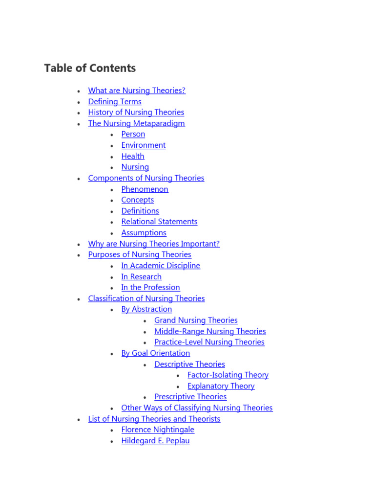 Purpose Of Nursing Theory Pdf Theory Nursing