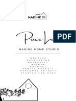 Price List Nadine Home Studio