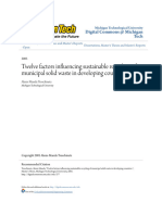 Twelve Factors Influencing Sustainable Recycling of Municipal Sol