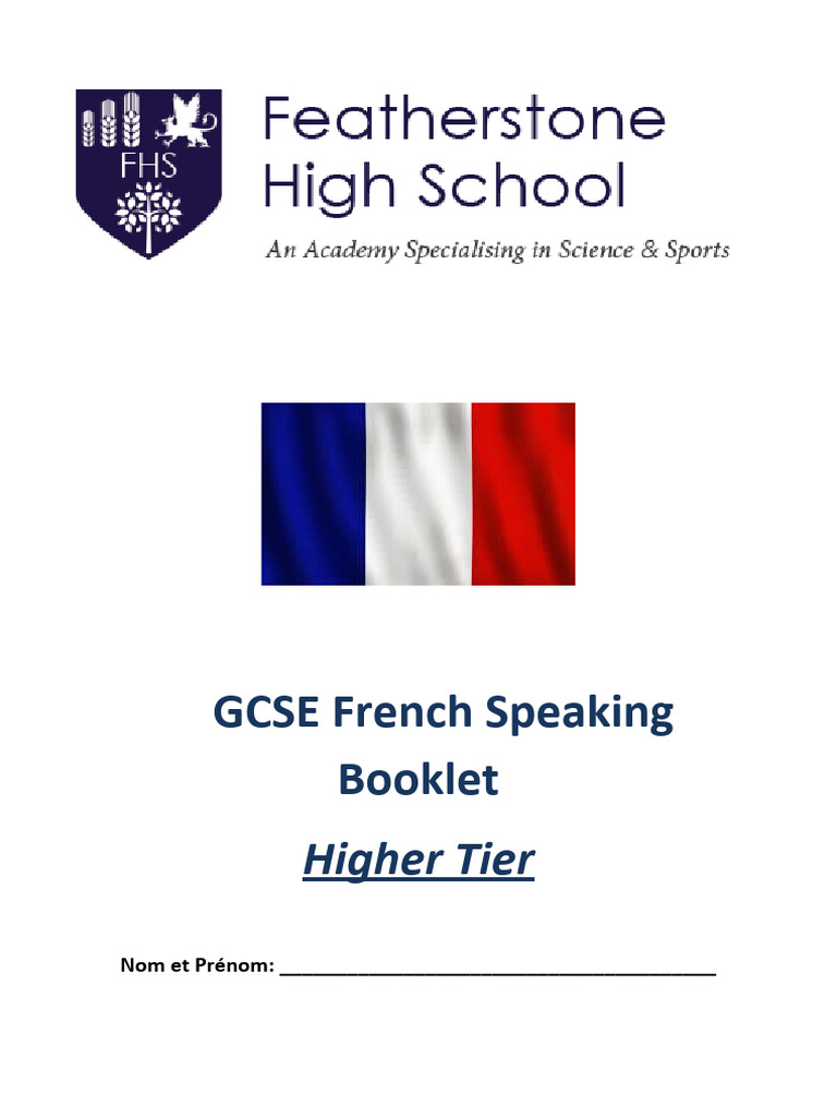 Gcse French Speaking Topics