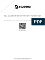 Mba Summer Intership Project Report 2021 Po