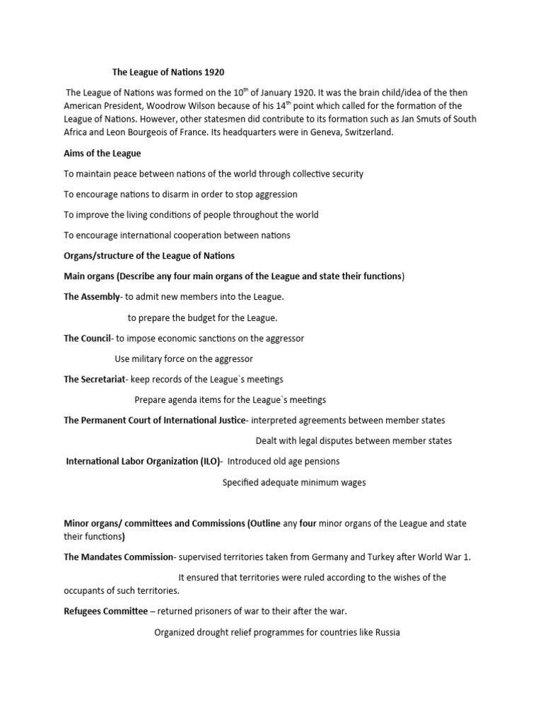The League Of Nations 1920 Pdf League Of Nations Adolf Hitler
