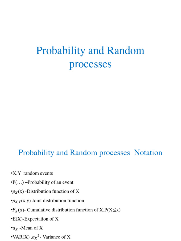 Probability And Random Processes Pdf