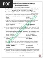 Answer Key Sample Paper 2 AI Class 10