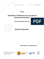 Resumen Ejecutivo Beneficios Tributarios de La Ley para El Fomento Productivo