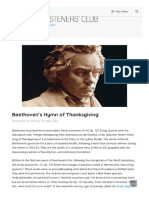 Beethoven's Hymn of Thanksgiving