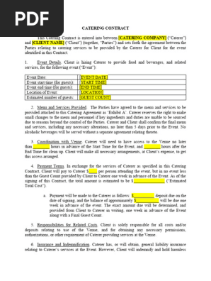 Catering Contract