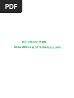 LECTURE NOTES ON DATA MINING and DATA WA