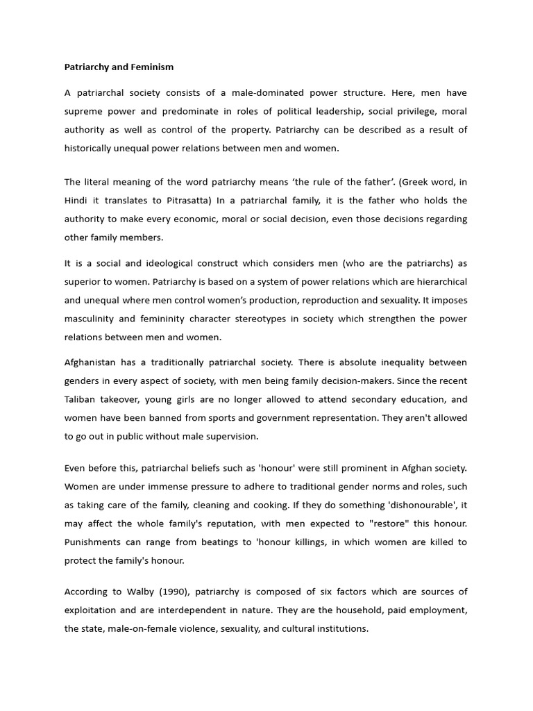 Feminism's Link to Capitalism and Patriarchy | PDF | Gender Studies ...
