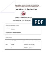Computer Science & Engineering: Laboratory Note Book