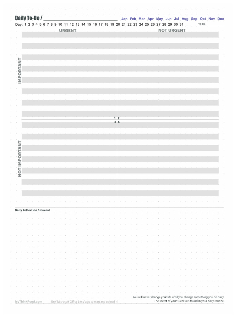 Daily ToDo List Template MyThinkPond Com PDF
