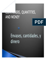 Envases Cantidades y Dinero