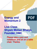 Energy and Momentum Live Class-2 Teacher Notes
