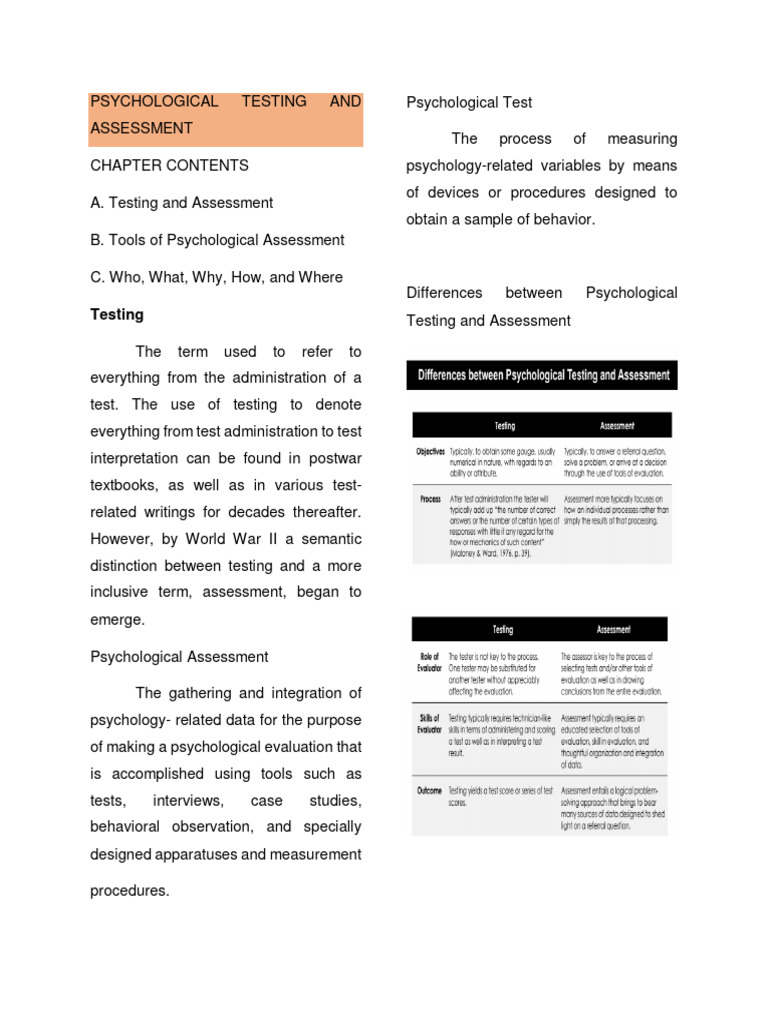 Notes - Psychological Testing and Assessment | PDF