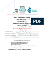 GA IESOL L3 (C2) Candidate Booklet Listening HIPPO Sample