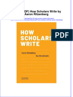 Download EBook Ebook Pdf How Scholars Write By Aaron Ritzenberg pdf docx kindle full chapter