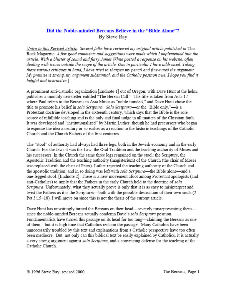 Bereans | PDF | Social Science | Philosophy