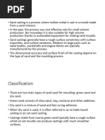 Sand Properties and Casting Procedure | PDF