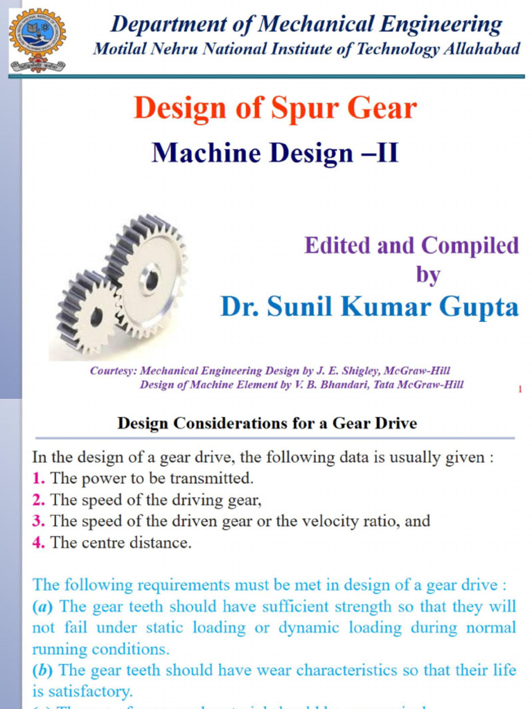 Design of Spur Gear PDF