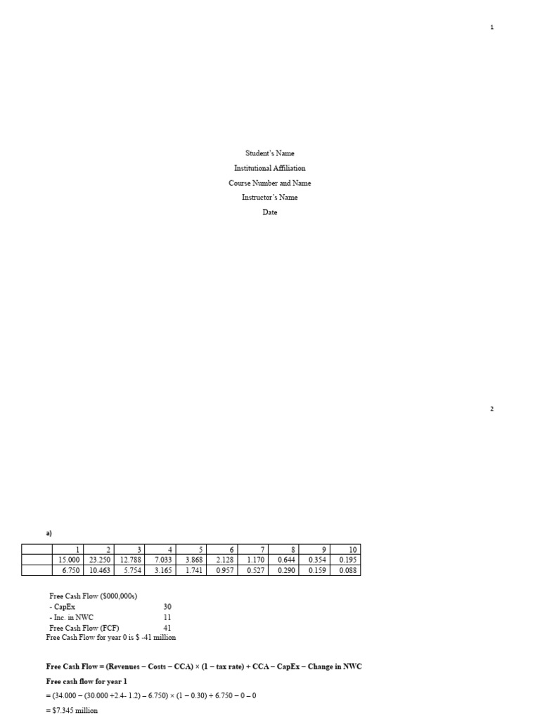 Economics Pdf Net Present Value Free Cash Flow
