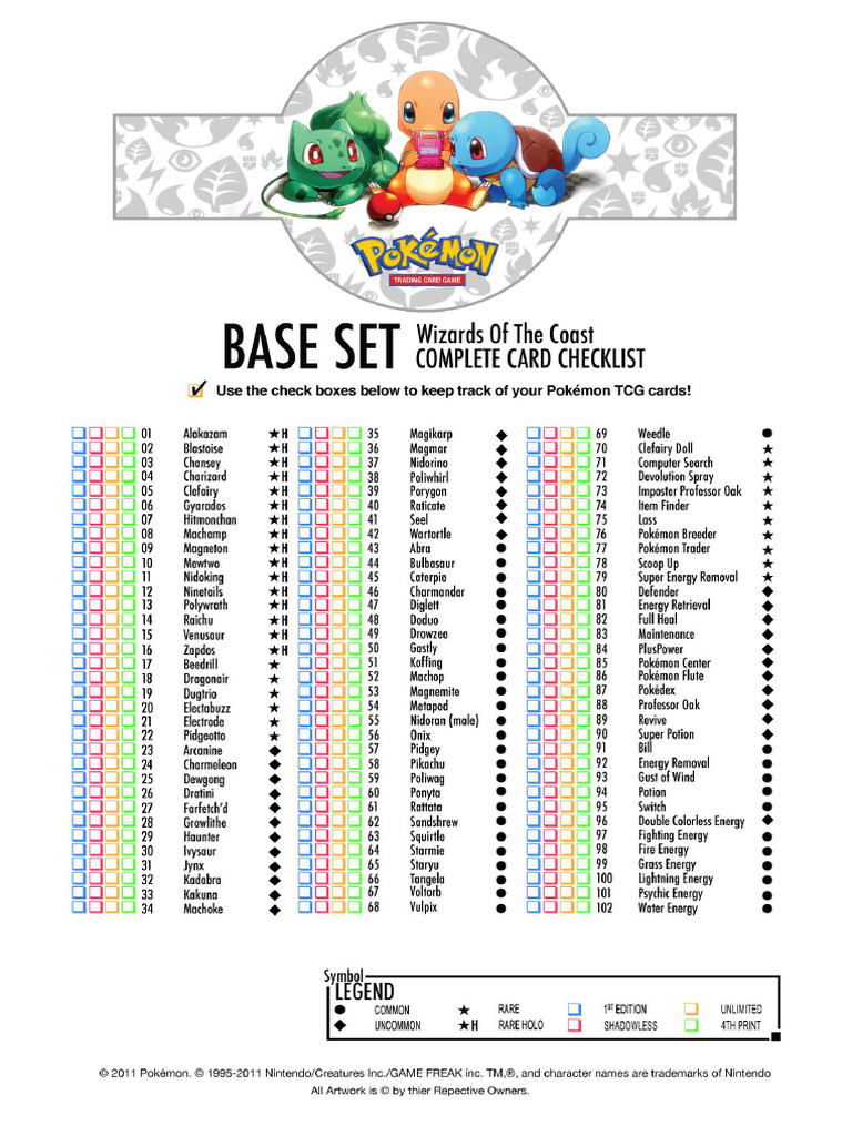 pokemon trading card game checklist Unofficial Pokémon TCG Checklists, Vol. 1: English Wizards of the Coast  Cards (1999-2003): Brighton, Calista: 9798884235984: Amazon.com: Books main image 0