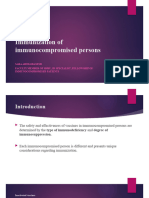 Immunization of immunocompromised persons