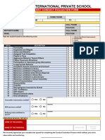 Student Conduct Evaluation Form