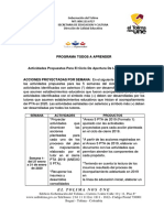 Actividades Propuestas para El Ciclo de Apertura de La Ruta Pta 2020