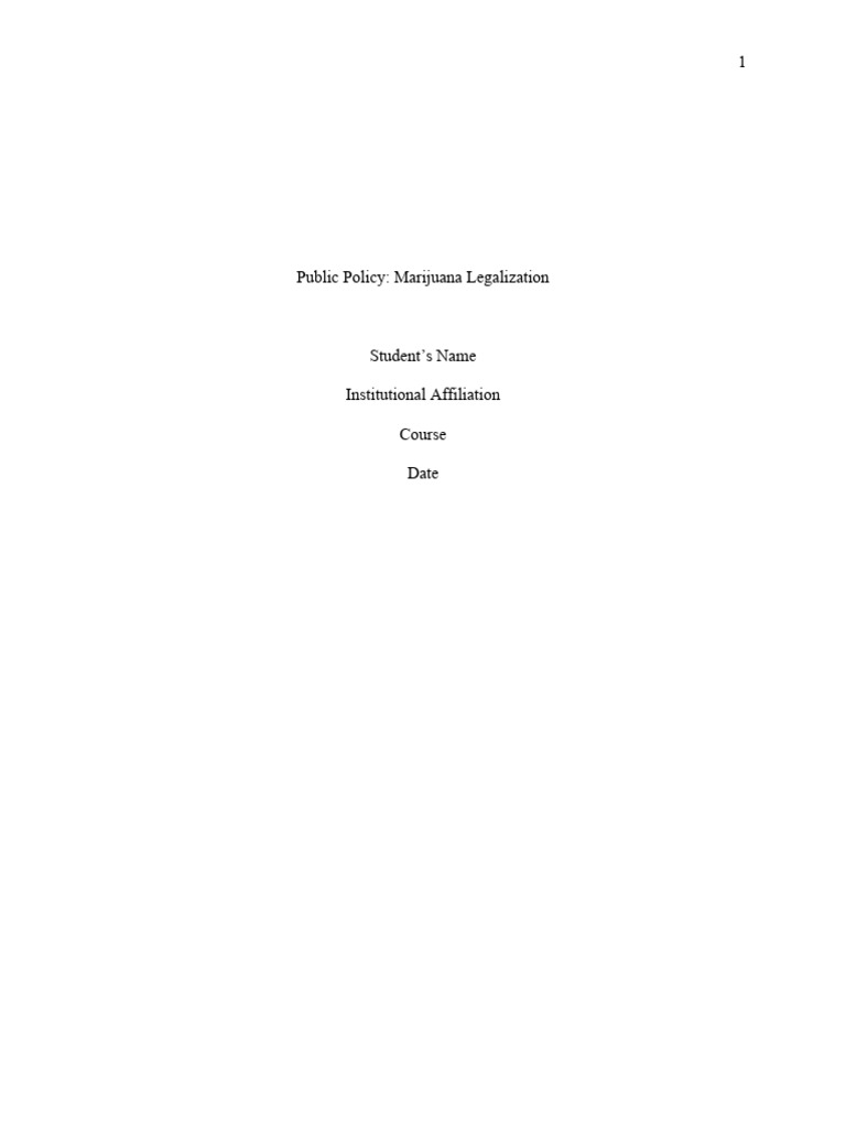 Public Policy Marijuana Legalization Pdf Cannabis Drug