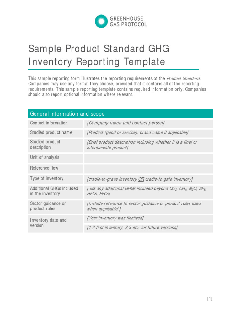 GHG Inventory Reporting Template Guide | PDF | Life Cycle Assessment ...