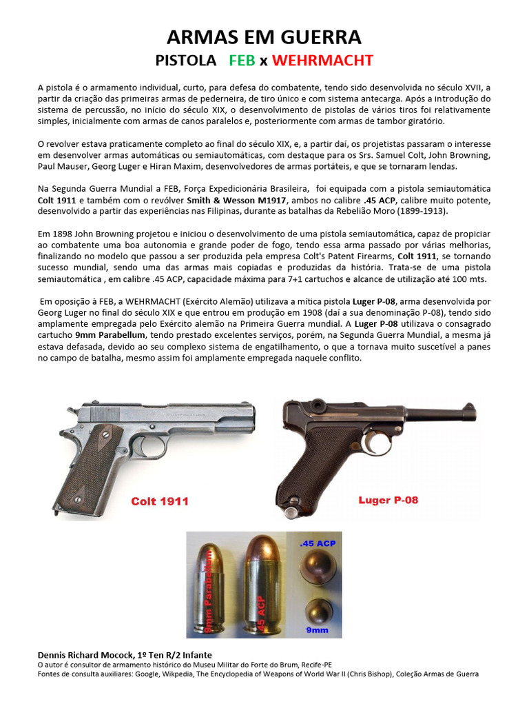 ARMAS EM GUERRA - PISTOLA (Dennis Richard Mocock) | PDF | Armas de fogo ...