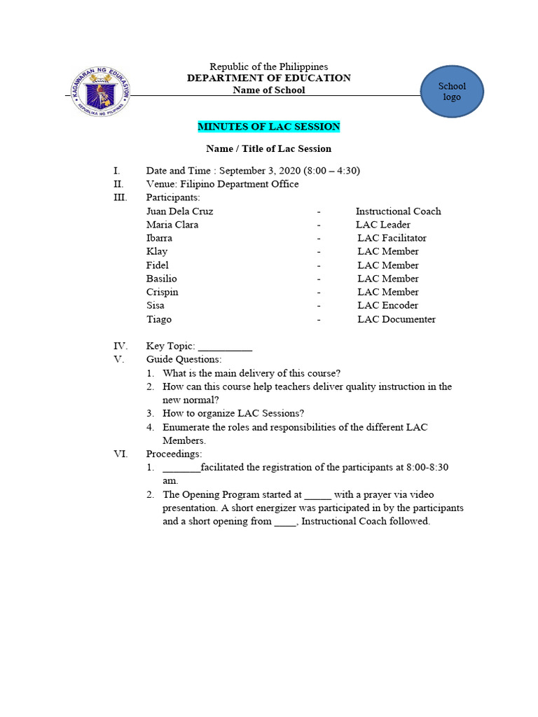 LAC-MINUTES-sample-only | PDF | Human Communication