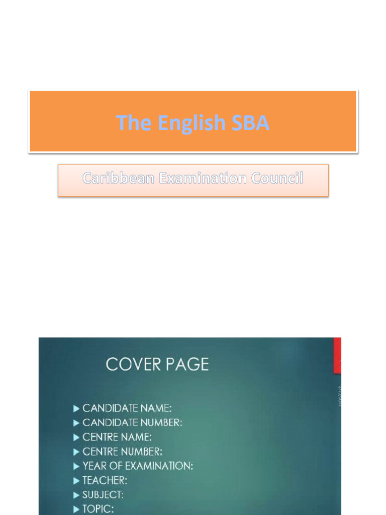 The English SBA CSEC Guidelines PDF