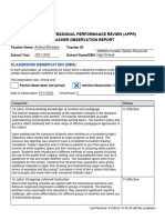 Annual Professional Performance Review (Appr) Teacher Observation Report