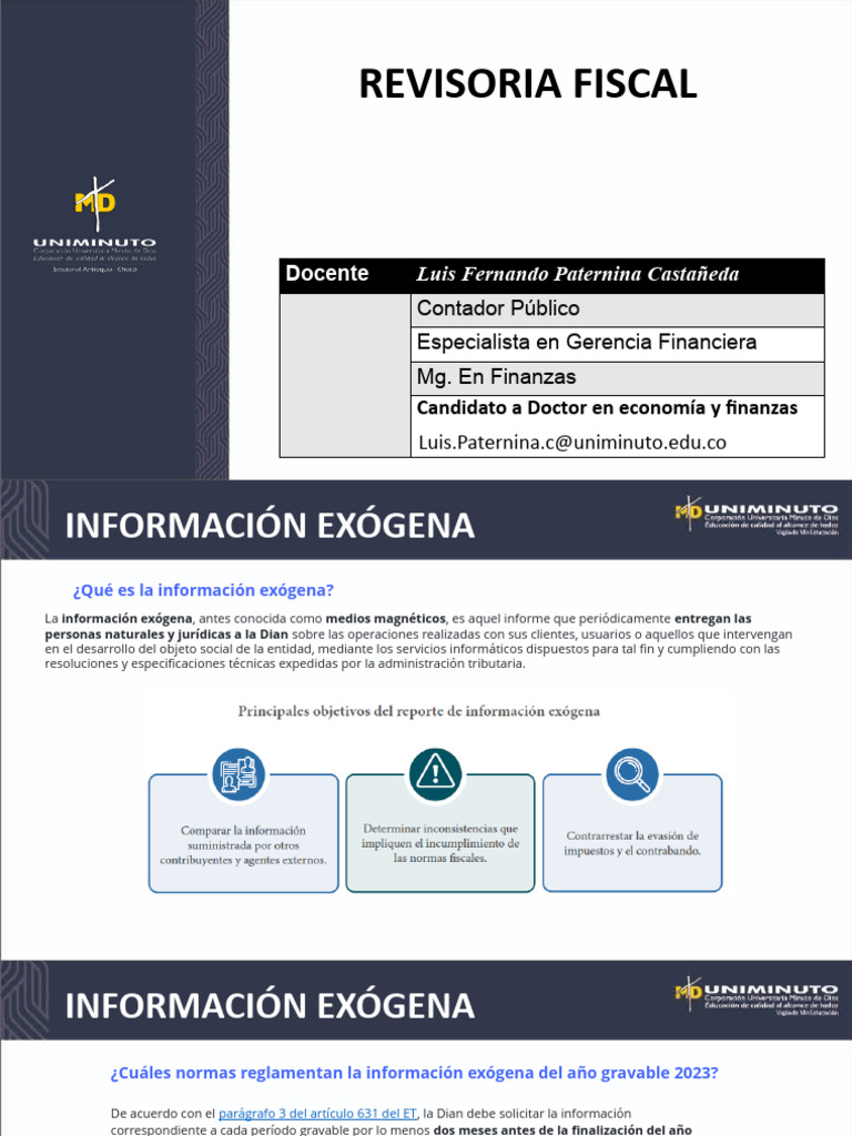 Obligaciones y Normas de Información Exógena 2023 | PDF