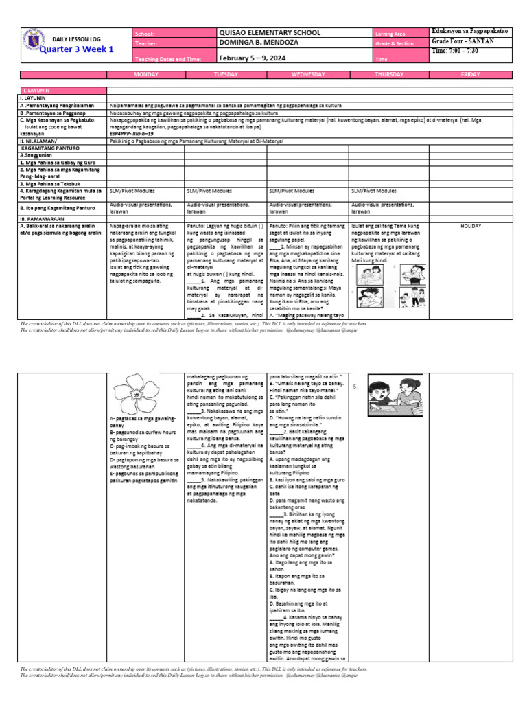 Dominga - q3 WLP Week-1 | PDF