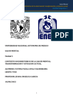 Unidad 1. Contexto Sociohistórico de La Salud Mental: Transformación y Situación Actual