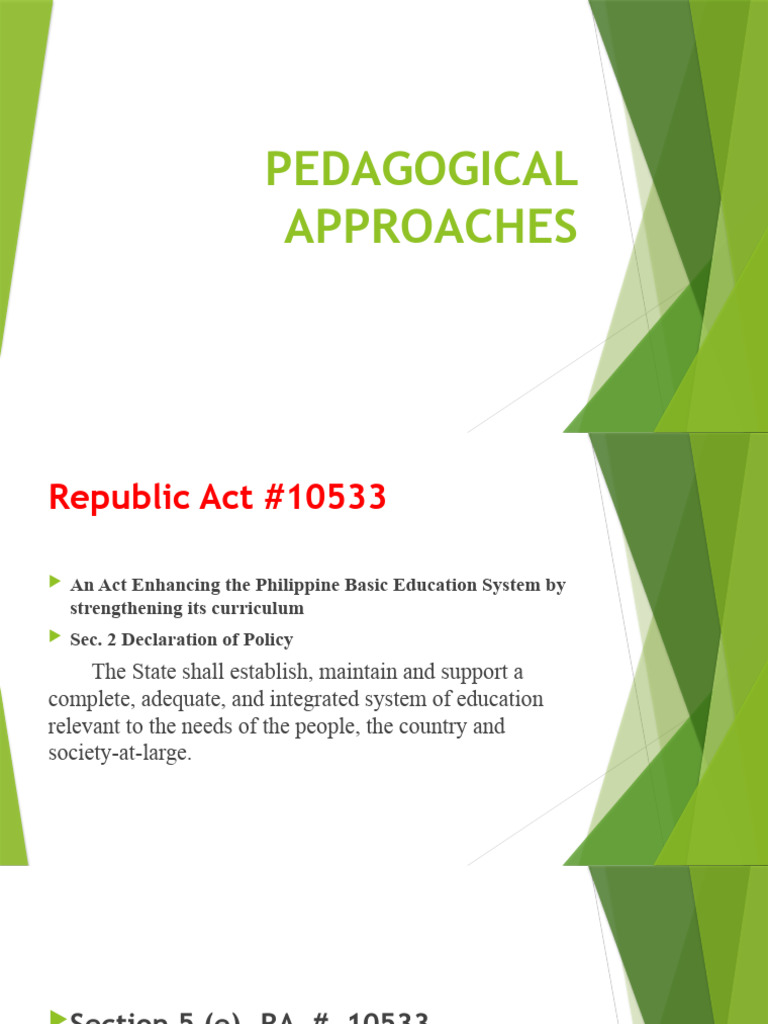 Pedagogical approaches pdf