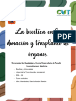 La Bioética en La Donación y Trasplante de Órganos