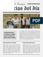 Documento A4 Noticias Diario Periódico Editorial Clásico Blanco y Negro 