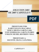 Resolucion 2403 de 2007 Capitulo V, Exposición...