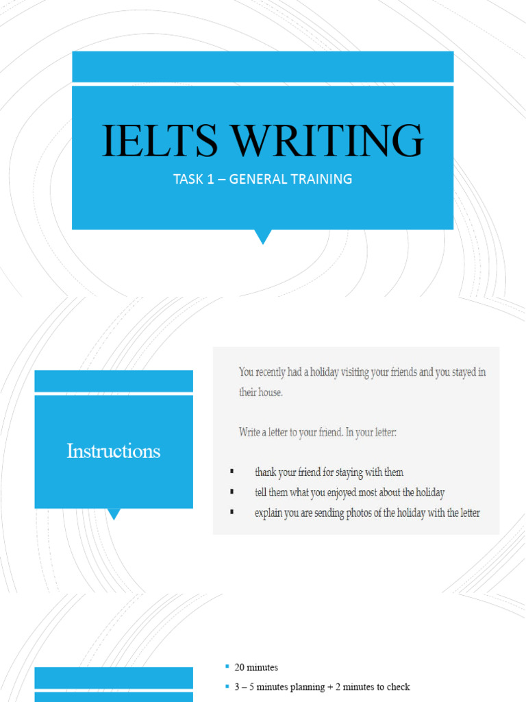 Ielts Writing - Task 1 - GT | PDF