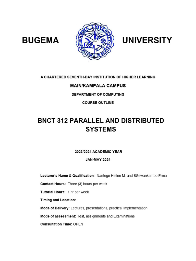 Parallel and Distributed Course Outline | PDF | Parallel Computing ...