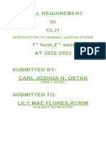 Final Requirement IN Clj1 1 Term, 2 Sem AY 2022-2023: Introduction To Criminal Justice System ST ND