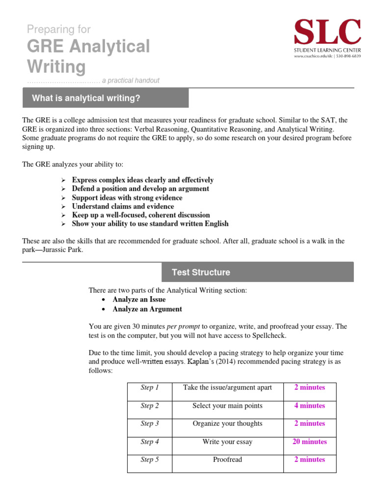 Gre Analytical Writing PDF Graduate Record Examinations Essays