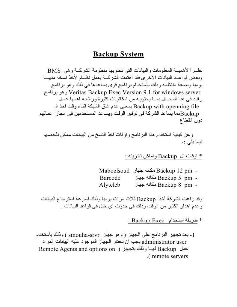Backup System | PDF