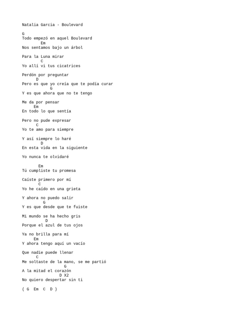 Natalia Garcia - Boulevard | PDF